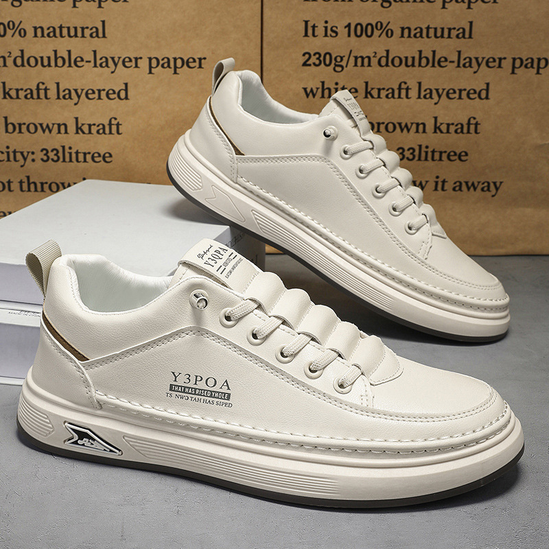 Men'S Fashion Footwear - Men Faux Leather Casual Sneakers Elastic