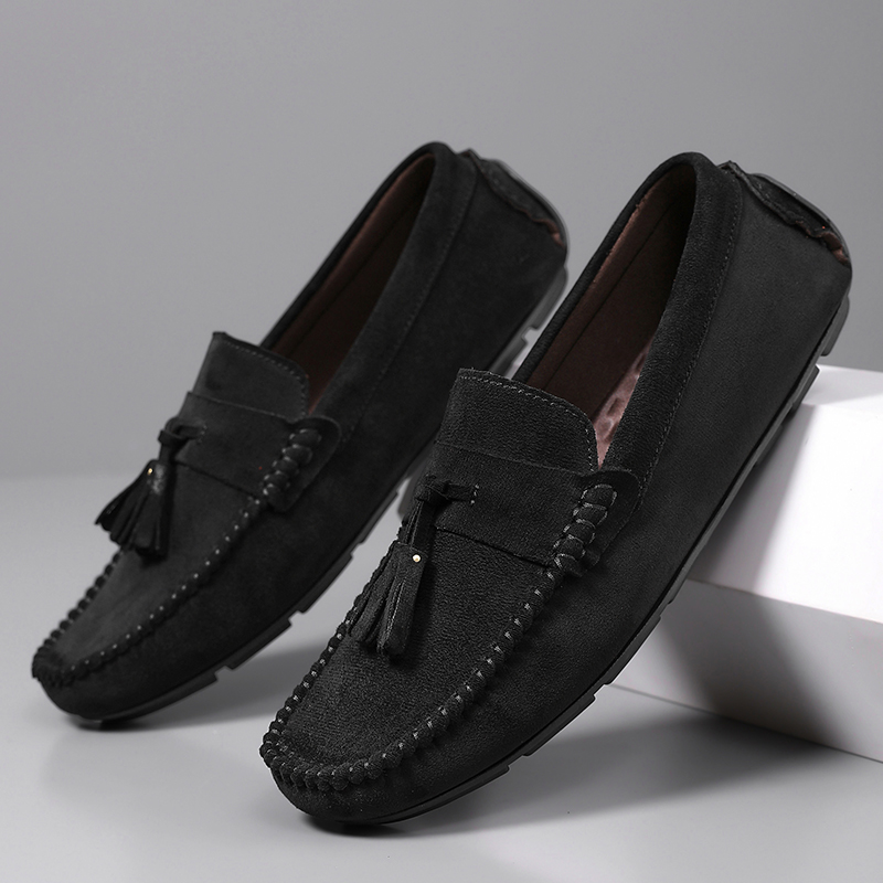 Suede Loafers Men - Classic Tassels Men's Loafers Comfortable Suede