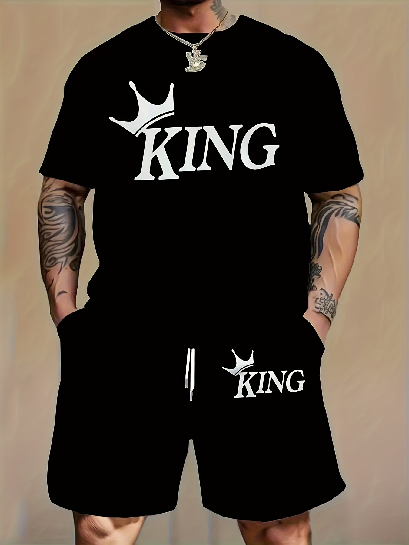 Quality Men'S Fashion - Men Fashion 2‑Piece Matching Set Letter