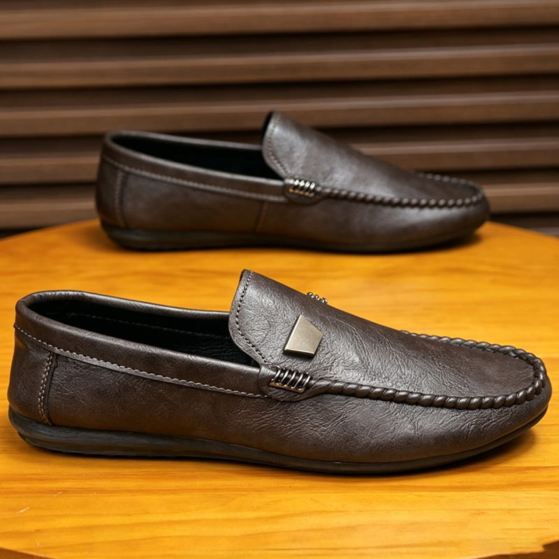 Suede Loafers Men - British Style Men's Leather Shoes Minimalist