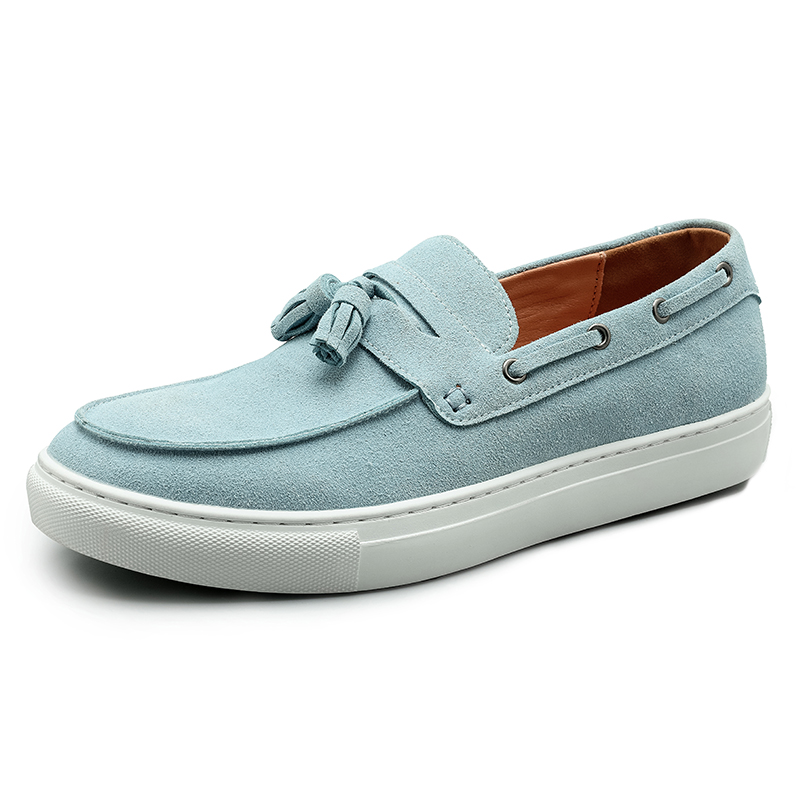 Suede Loafers Men - Classic Men's Suede Leather Tassel Loafers