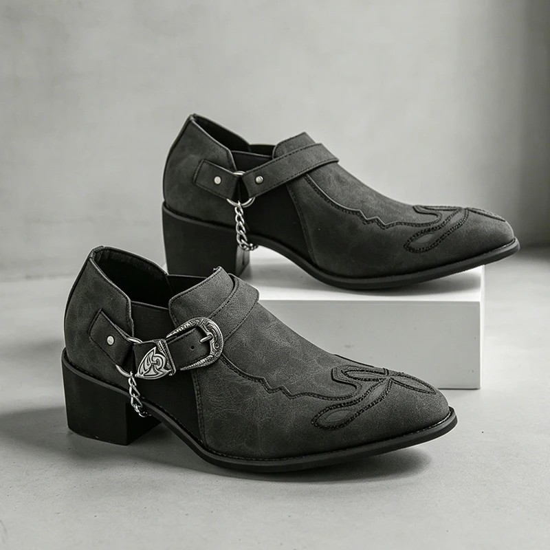 Men Fashion Vintage - Men's Vintage Cowboy Boots Leather High