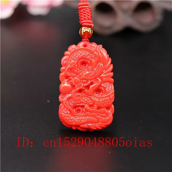 Men'S Fashion Usa - Natural Red Coral Jade Stone Dragon