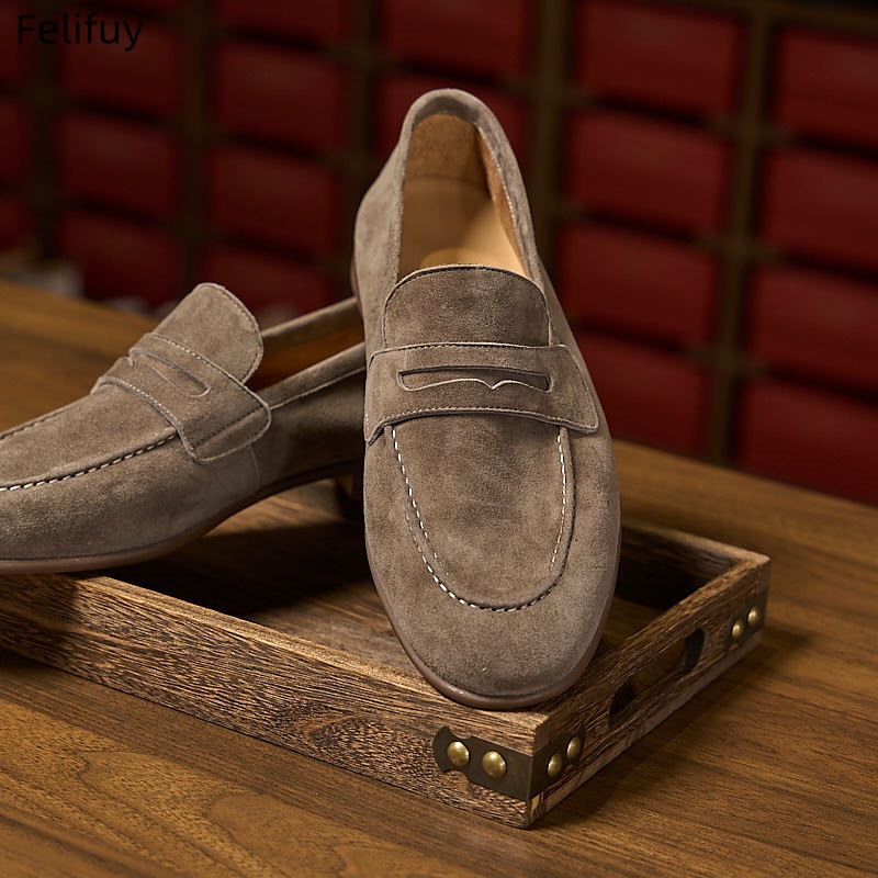 Suede Loafers Men - Men‘s Comfortable Lightweight Casual Loafers Shoes