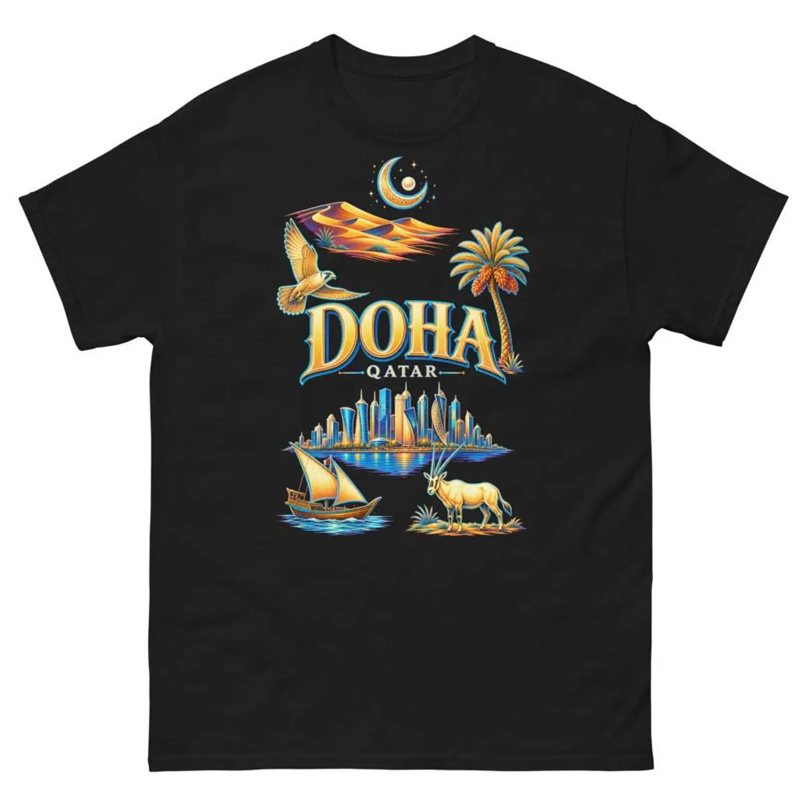 Men'S Fashion Qatar - Doha Qatar T Shirt Souvenir Travel