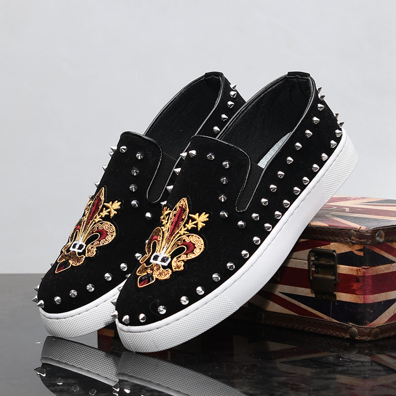 Rivets Embroidery Coiffeur Bla - Suede Loafers Men recension och pris