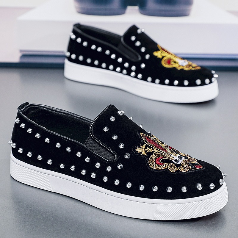 Rivets Embroidery Coiffeur Bla - Suede Loafers Men recension och pris