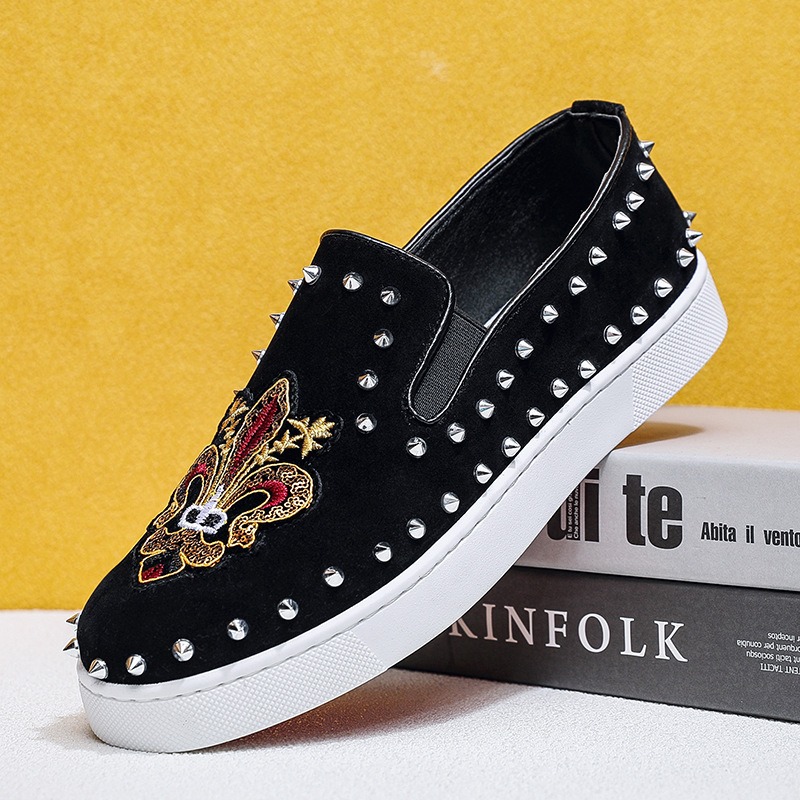 Rivets Embroidery Coiffeur Bla - Suede Loafers Men recension och pris