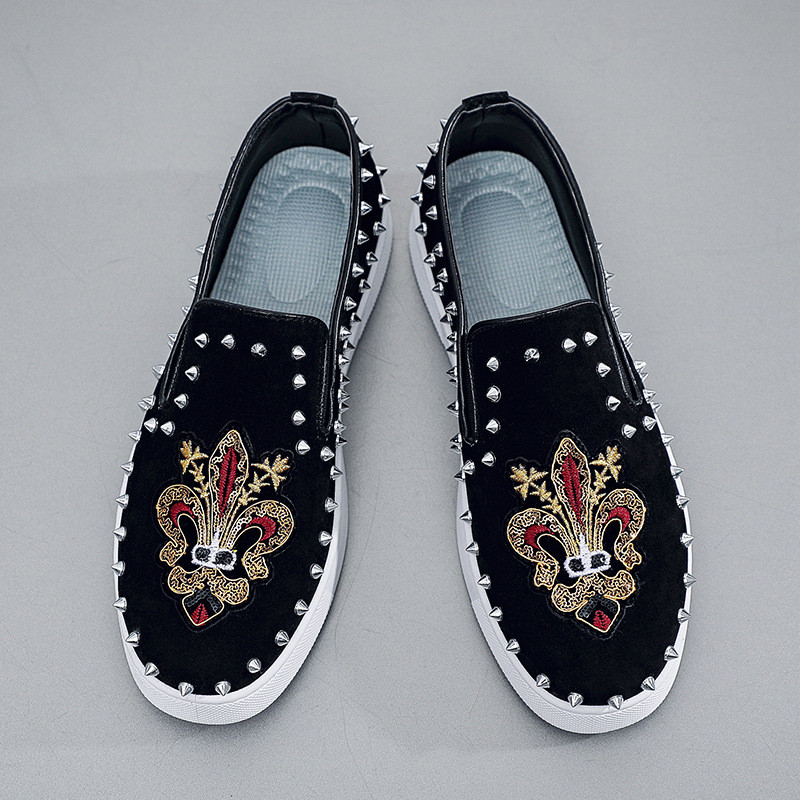 Rivets Embroidery Coiffeur Bla - Suede Loafers Men recension och pris