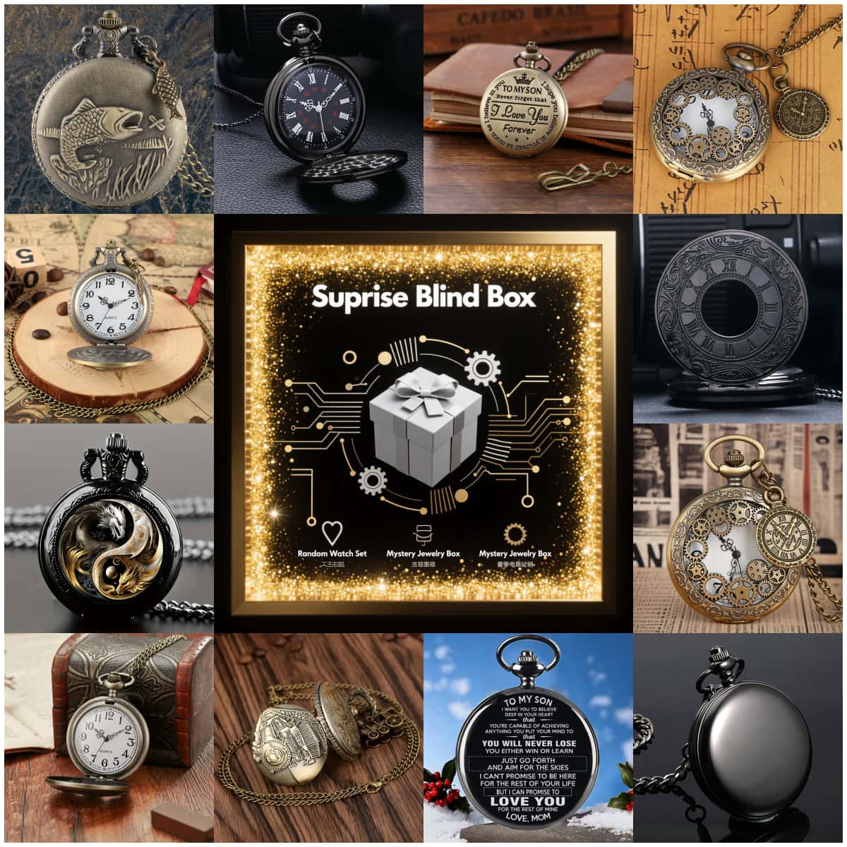 1PC Surprise Mystery Watch Bli - Men Fashion Vintage recension och pris