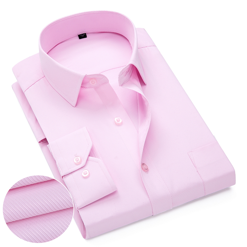 Pink White Blue Twill Men's Fo - Dress Shirt Non-Iron recension och pris