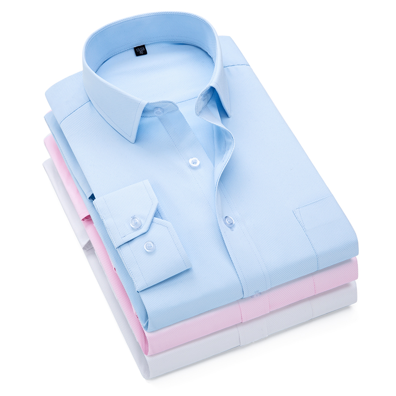 Pink White Blue Twill Men's Fo - Dress Shirt Non-Iron recension och pris