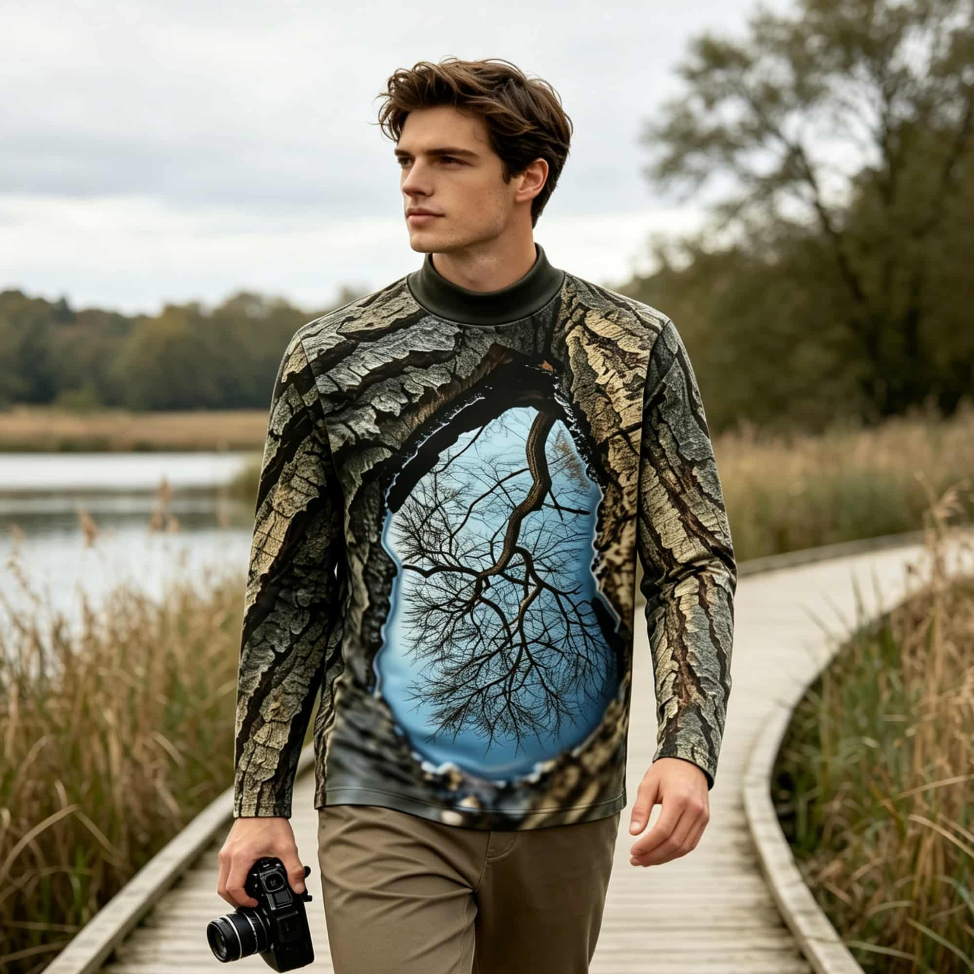 Forest‑Inspired Mock Neck Long - Men'S Fashion Usa recension och pris
