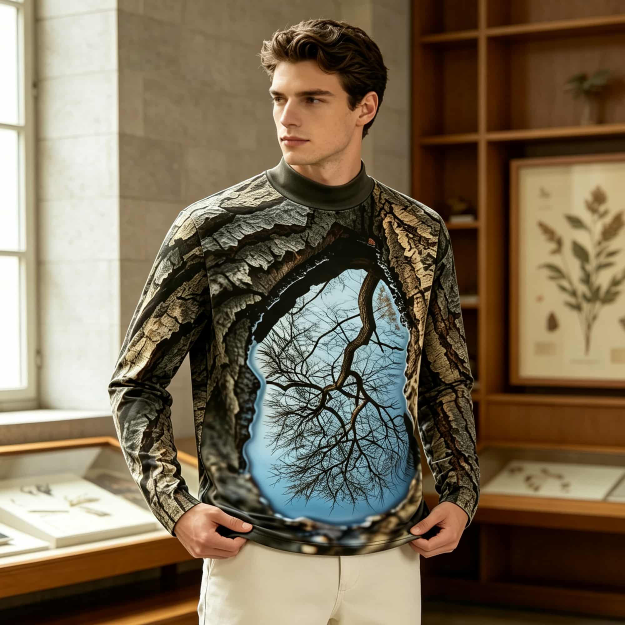 Forest‑Inspired Mock Neck Long - Men'S Fashion Usa recension och pris