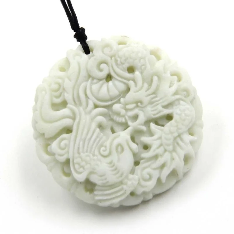 Natural White jade Dragon Phoe - Men'S Fashion Usa recension och pris