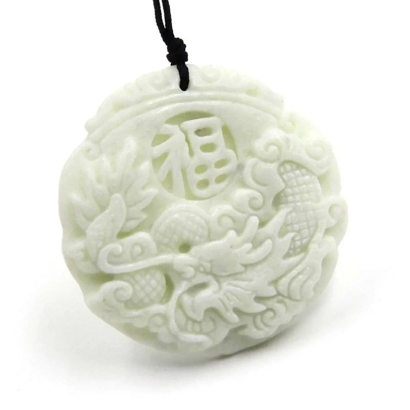 Natural White jade Dragon Phoe - Men'S Fashion Usa recension och pris
