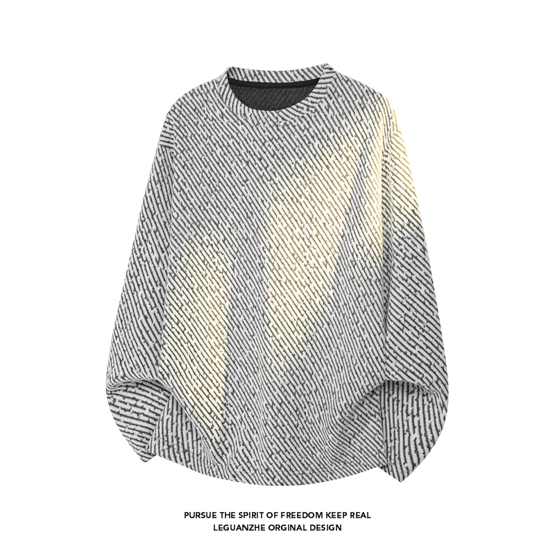 Men Diagonal Stripe Textured L - Mens Fashion Casual recension och pris