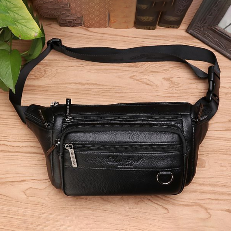 Men Waist Fanny Bags Sling Che - Leather Belt Braided recension och pris