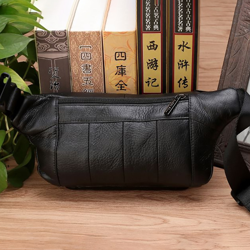 Men Waist Fanny Bags Sling Che - Leather Belt Braided recension och pris