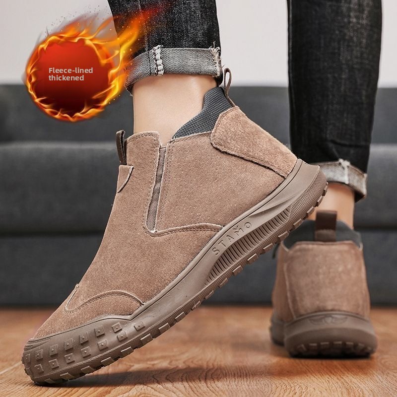 Winter Men's Shoes Plush Warm  - Suede Loafers Men recension och pris
