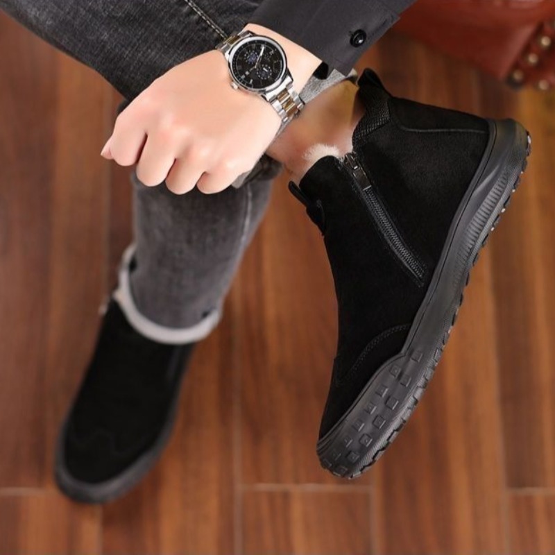 Winter Men's Shoes Plush Warm  - Suede Loafers Men recension och pris