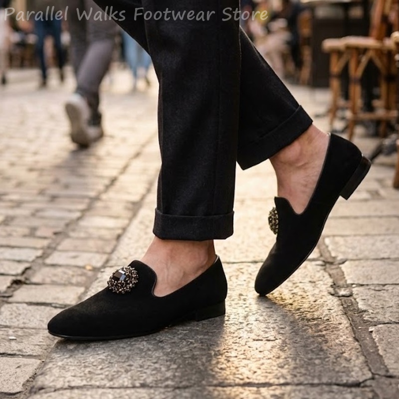 Men Suede Loafers Rhinestone C - Suede Loafers Men recension och pris