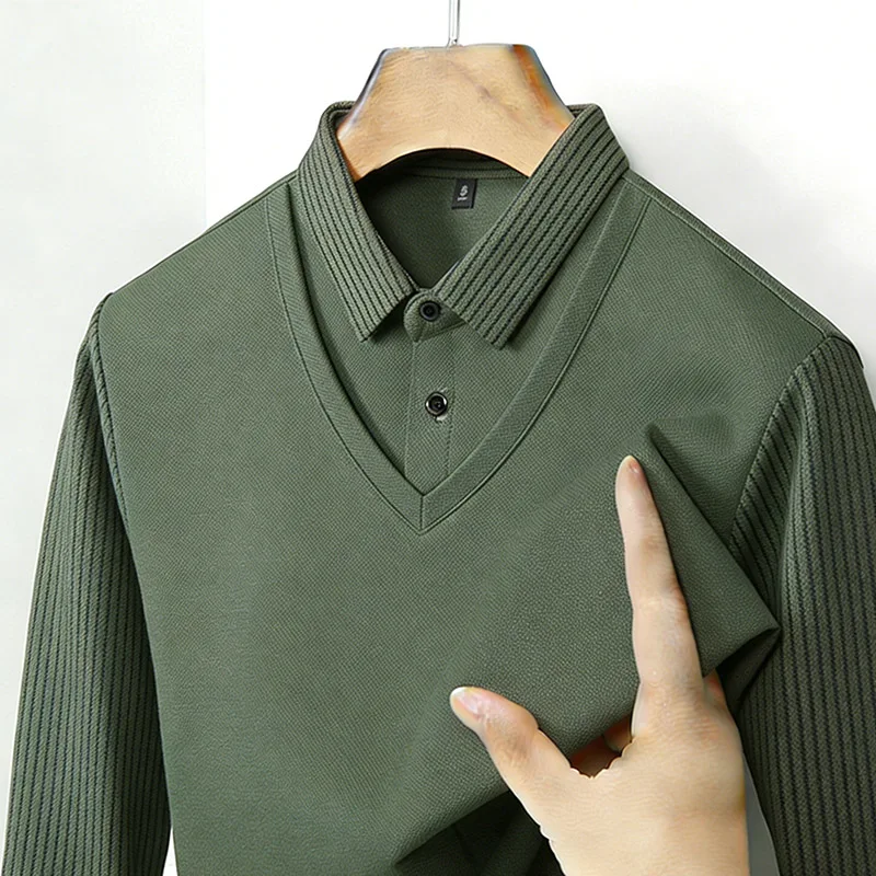 Men's Fake Two Piece Shirt Col - Quality Men'S Fashion recension och pris