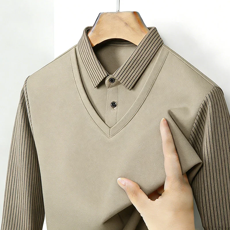 Men's Fake Two Piece Shirt Col - Quality Men'S Fashion recension och pris