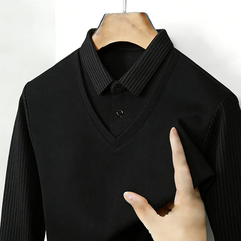 Men's Fake Two Piece Shirt Col - Quality Men'S Fashion recension och pris