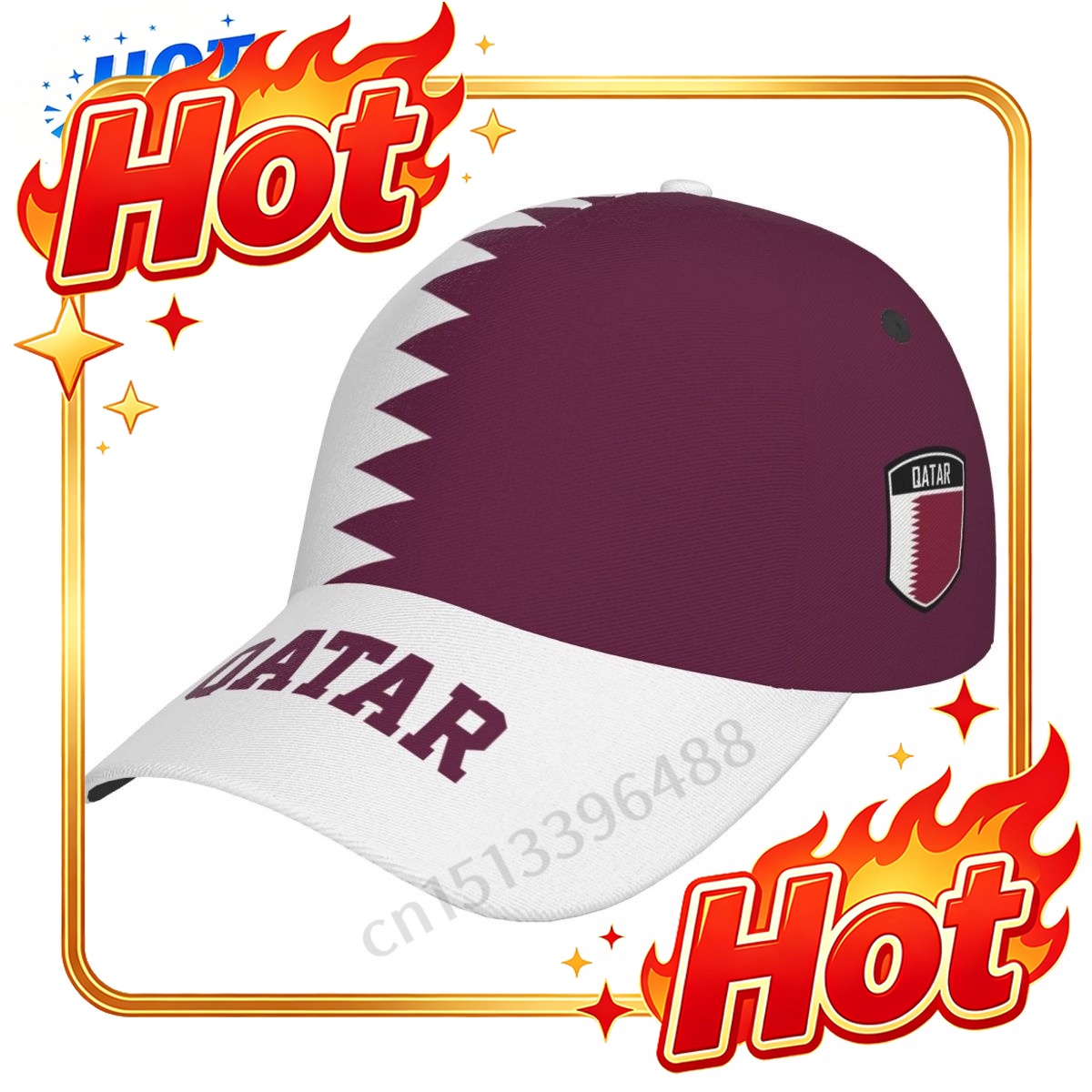 Custom Hats 2025 Qatar Flag 3D - Men'S Fashion Qatar recension och pris