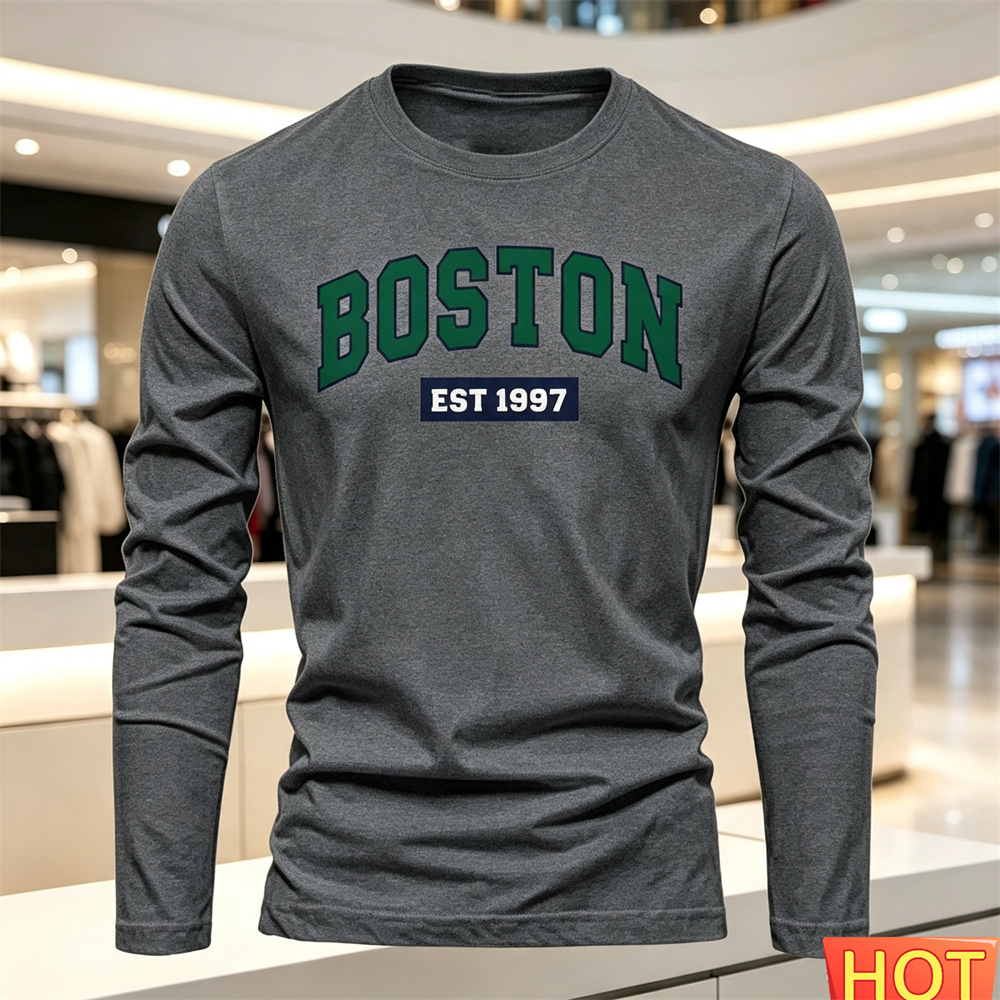 Autumn Summer Men's long sleev - Men'S Fashion T Shirts recension och pris