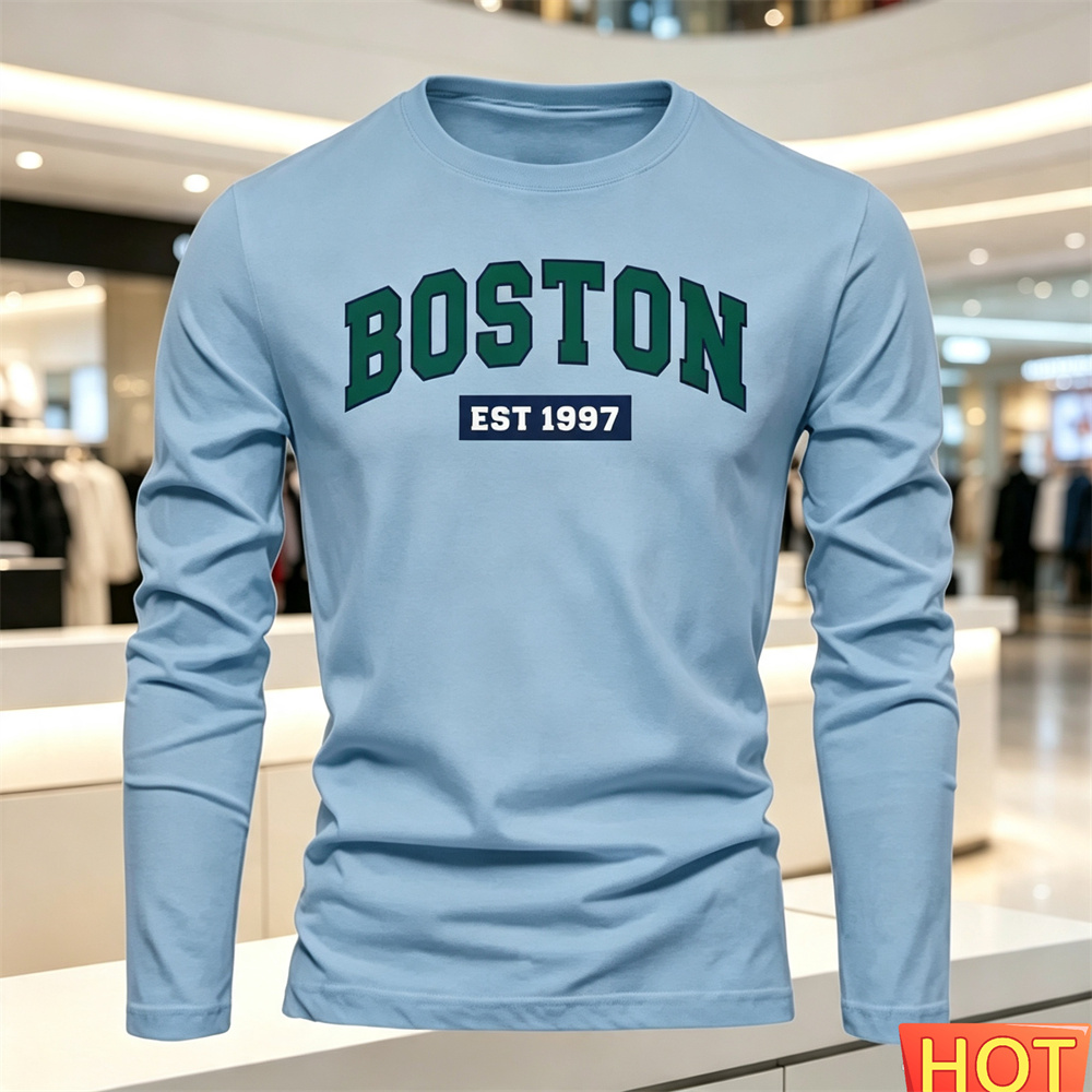 Autumn Summer Men's long sleev - Men'S Fashion T Shirts recension och pris