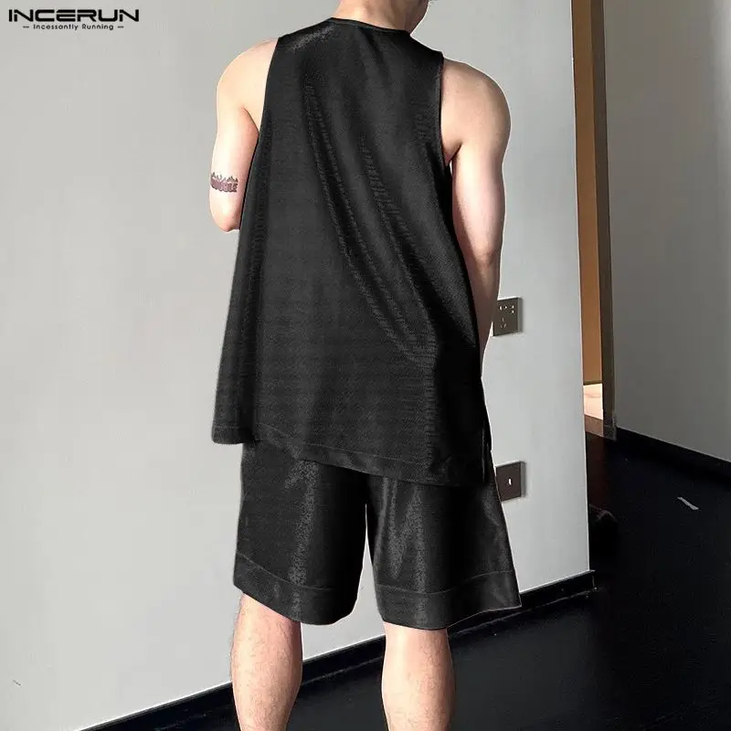 INCERUN Men's Sets Shiny Solid - Men'S Fashion Usa recension och pris