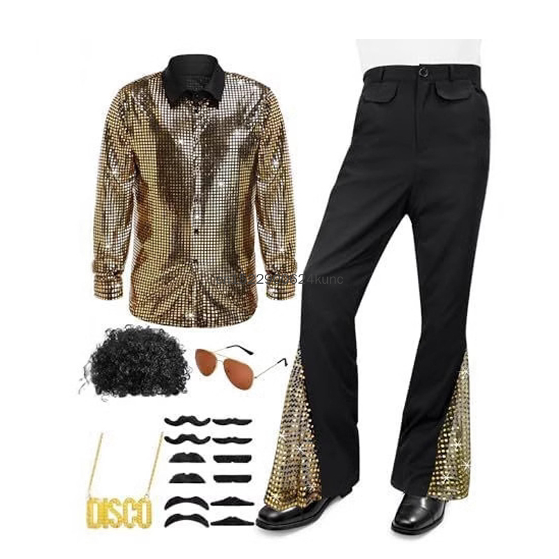 70s Vintage Disco Costume for  - Men'S Fashion 70S recension och pris