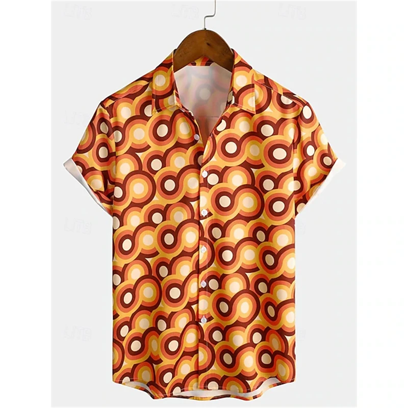 Retro Classic 70s Pattern Prin - Men'S Fashion 70S recension och pris