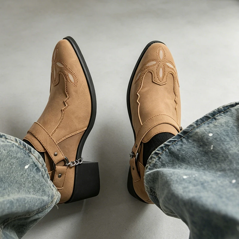 Men's Vintage Cowboy Boots Lea - Men Fashion Vintage recension och pris