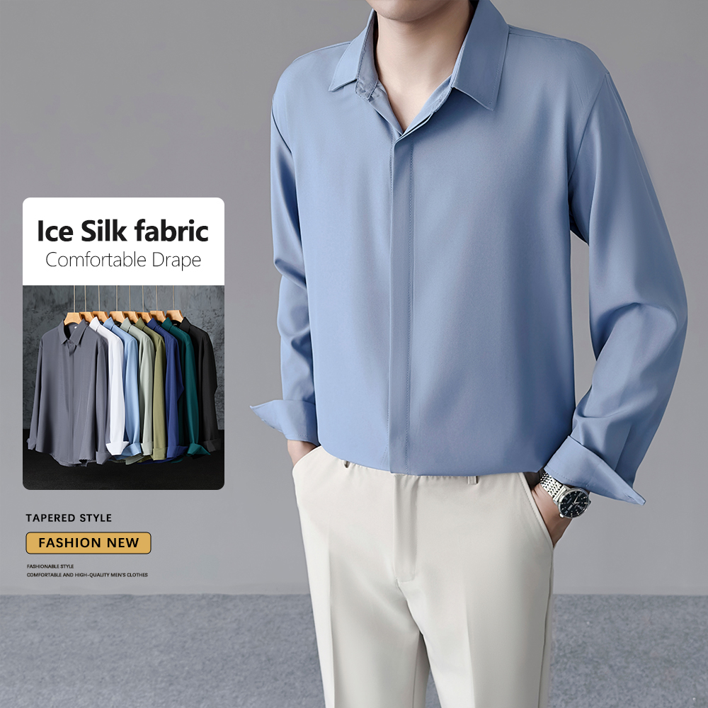 Spring Summer Thin Men's Cool  - Dress Shirt Non-Iron recension och pris