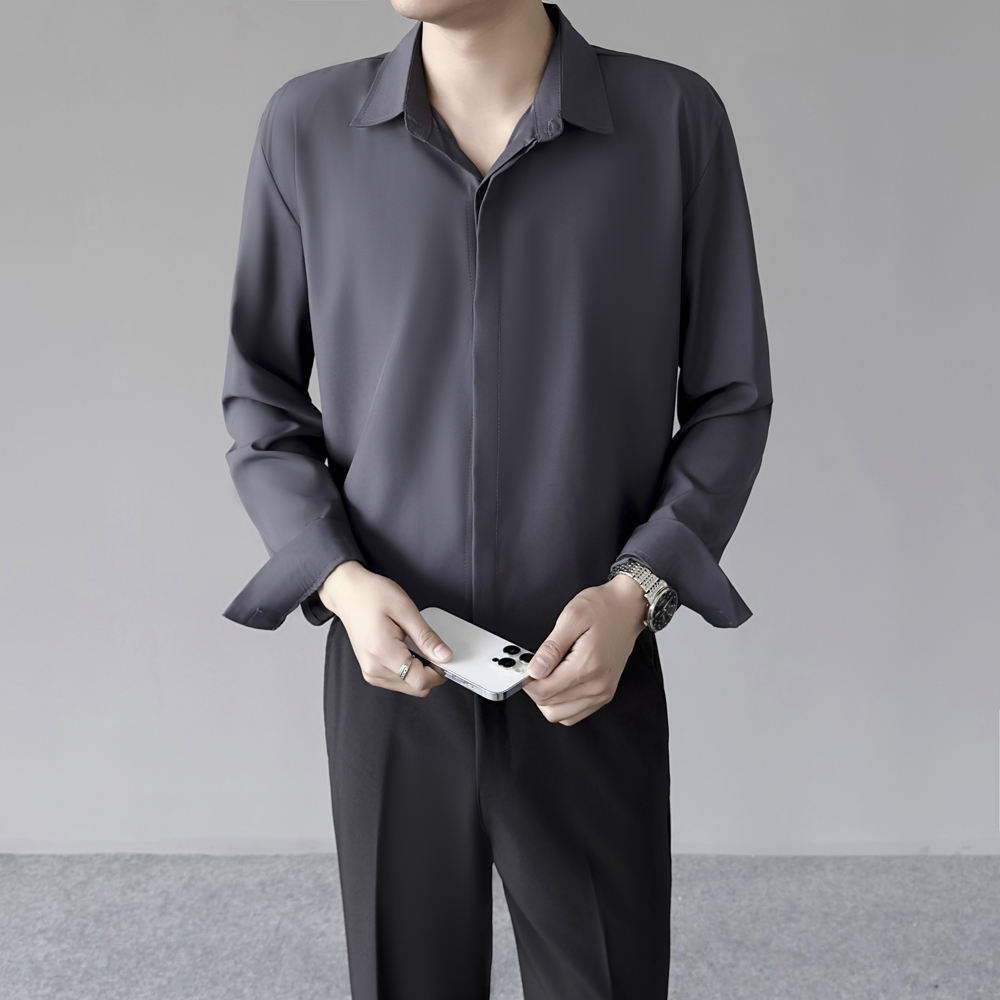 Spring Summer Thin Men's Cool  - Dress Shirt Non-Iron recension och pris