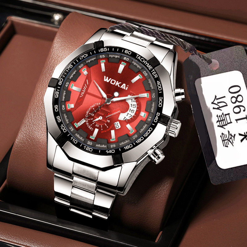 WOKAI Watch Men Red Sports Wat - Men'S Fashion Quartz Watch Wokai recension och pris