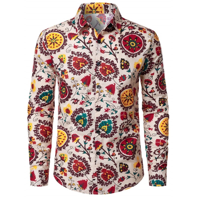 Men Retro 70s Hippie Floral Pr - Men'S Fashion 70S recension och pris