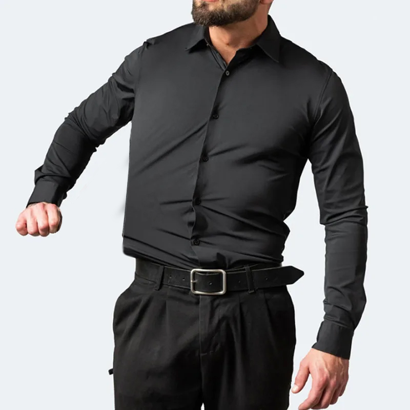 Slight Elasticity Men's Long-s - Dress Shirt Non-Iron recension och pris