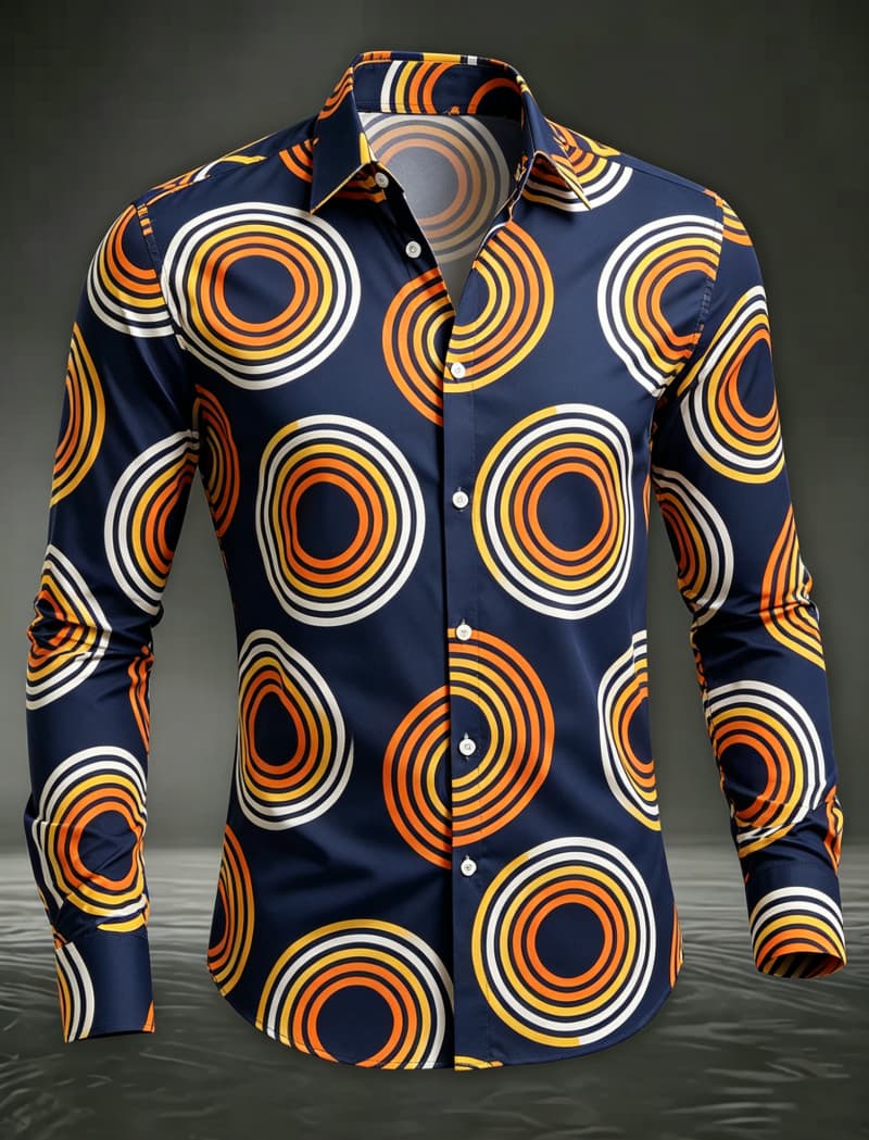 Trendy Men Button‑Up Shirt Ret - Men'S Fashion 70S recension och pris