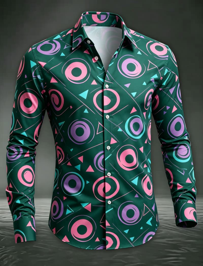 Trendy Men Button‑Up Shirt Ret - Men'S Fashion 70S recension och pris