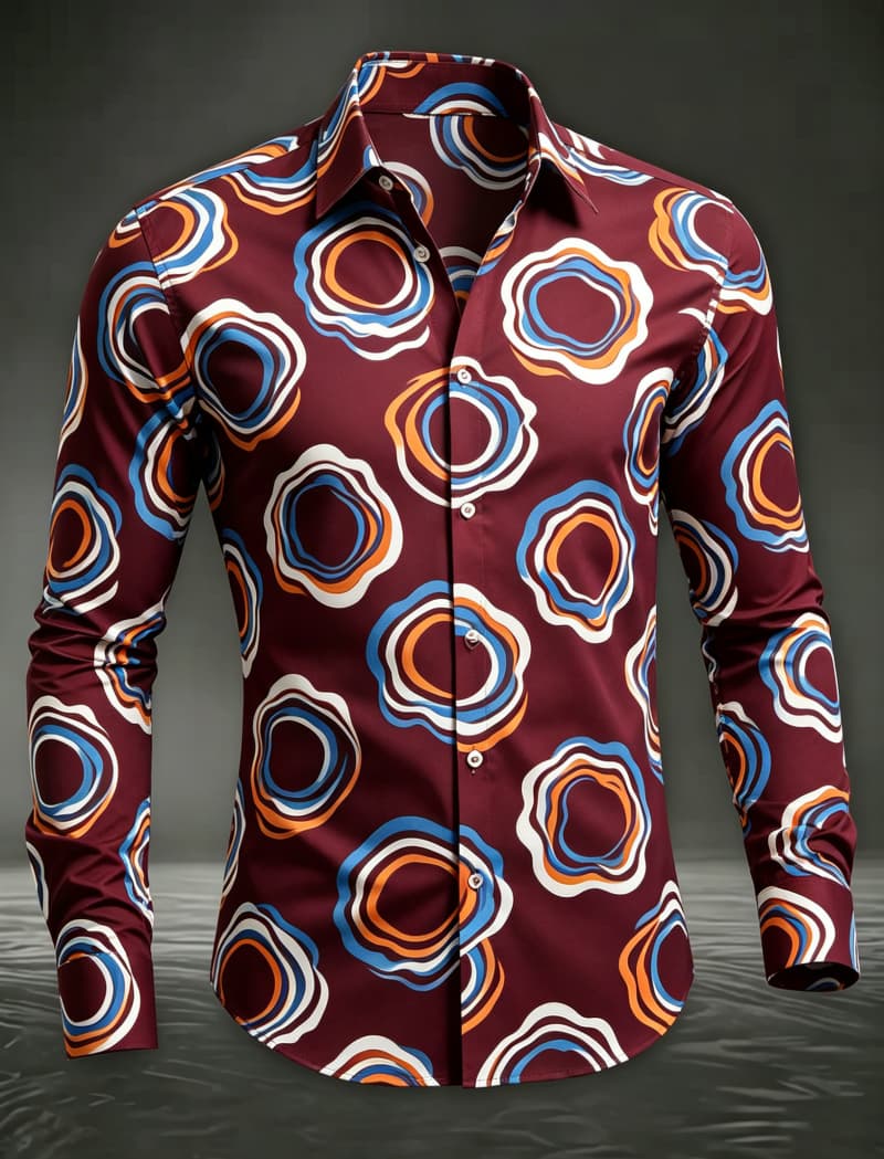 Trendy Men Button‑Up Shirt Ret - Men'S Fashion 70S recension och pris