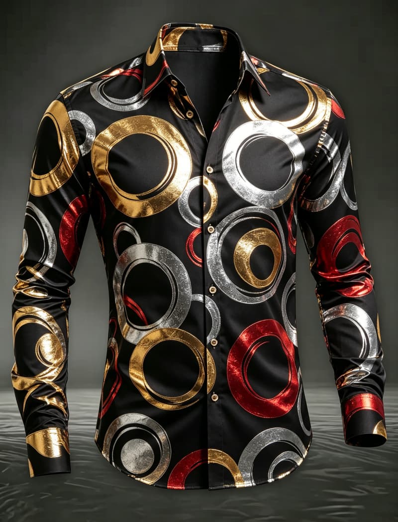 Trendy Men Button‑Up Shirt Ret - Men'S Fashion 70S recension och pris