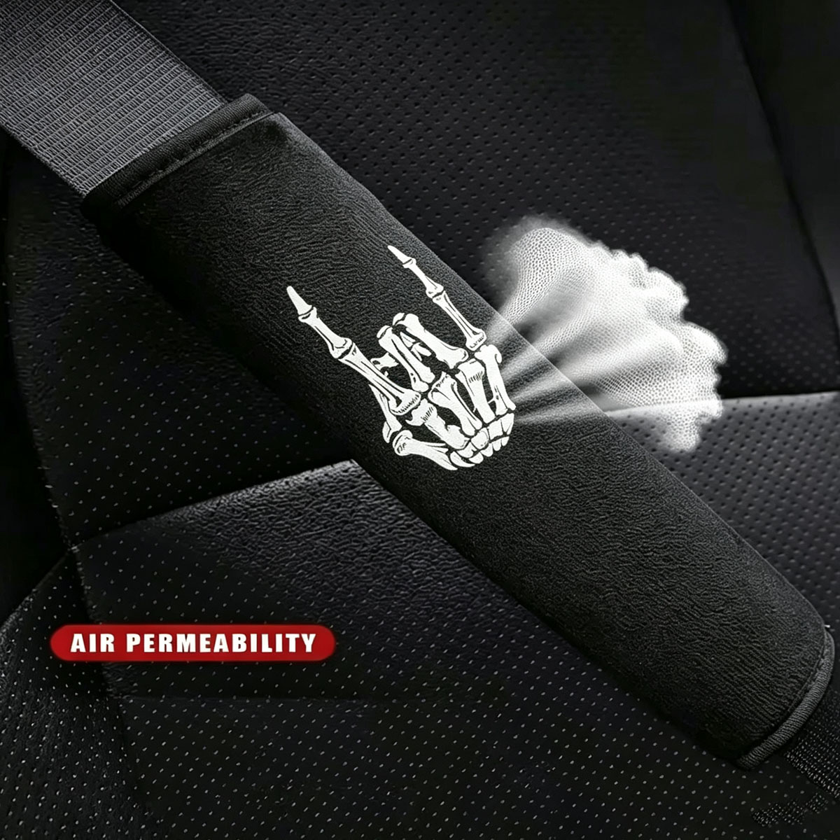 Skull Gesture Print Car Seat B - Leather Belt Braided recension och pris