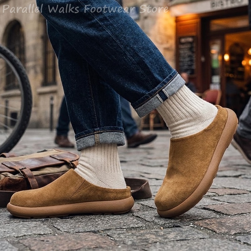 Unisex Suede Clogs Slip On Rou - Suede Loafers Men recension och pris
